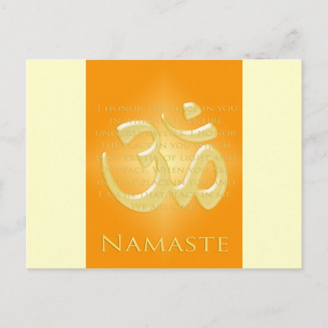Om in Orange & Gold - Namaste Postkarte (Vorderseite)