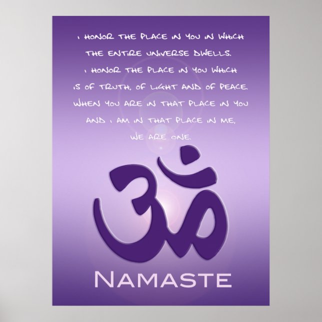 Om in Purples - Namaste Poster (Vorne)