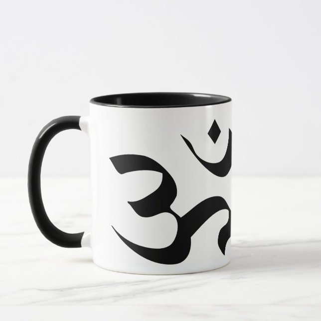 Om in Sanskrit 2 Tasse (Links)