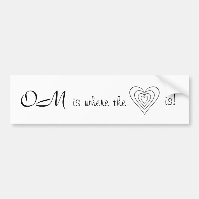 OM ist das Herz! Autoaufkleber (Vorne)