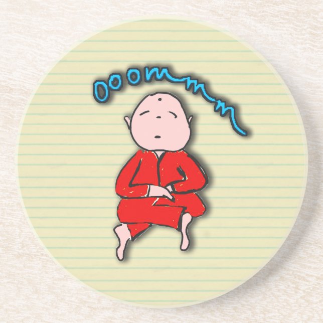 OM-Junge in der roten Meditation Getränkeuntersetzer (Vorne)