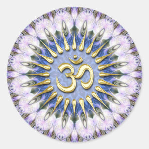 OM Lavender Liebe Energie Spirituelle Healing Stic Runder Aufkleber