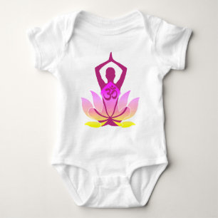 OM-Lotos-Yoga-Pose Baby Strampler