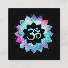 *~* Om Lotus Blume Mandala Om Symbol Quadratische Visitenkarte