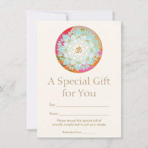 Om Lotus Blume Spirituelles Geschenkzertifikat