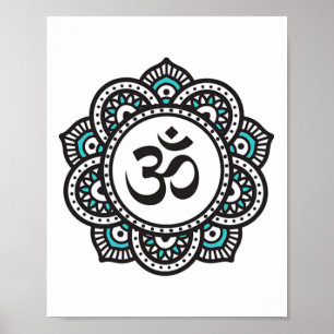 Om Lotus-Blumen-Symbol spirituell Yoga Buddhismus Poster