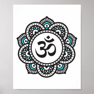 Om Lotus-Blumen-Symbol spirituell Yoga Buddhismus  Poster