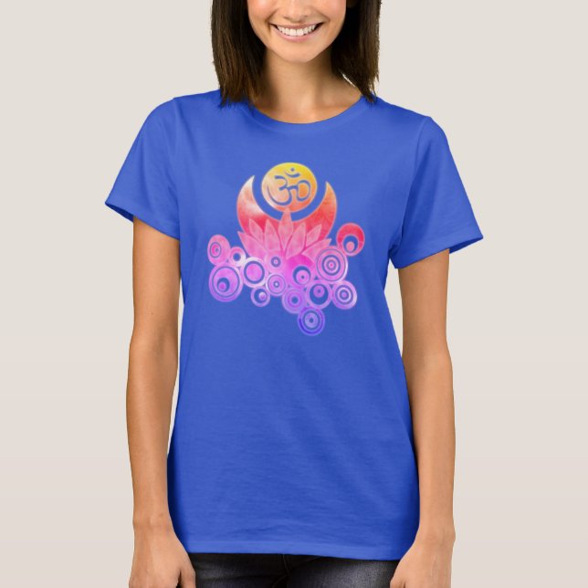OM LOTUS Design farbig T-Shirt (Vorderseite)