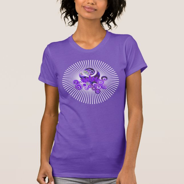 OM LOTUS Design violett T-Shirt (Vorderseite)