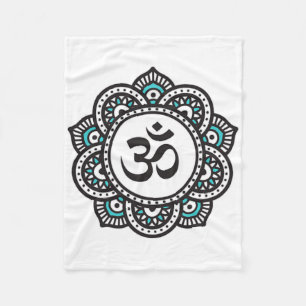 Om Lotusblumen-Symbol spirituelles Yoga Buddhismus Fleecedecke
