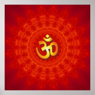 Om Mandala Design Poster