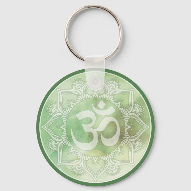 Om Mandala Green Schlüsselanhänger (Vorderseite)