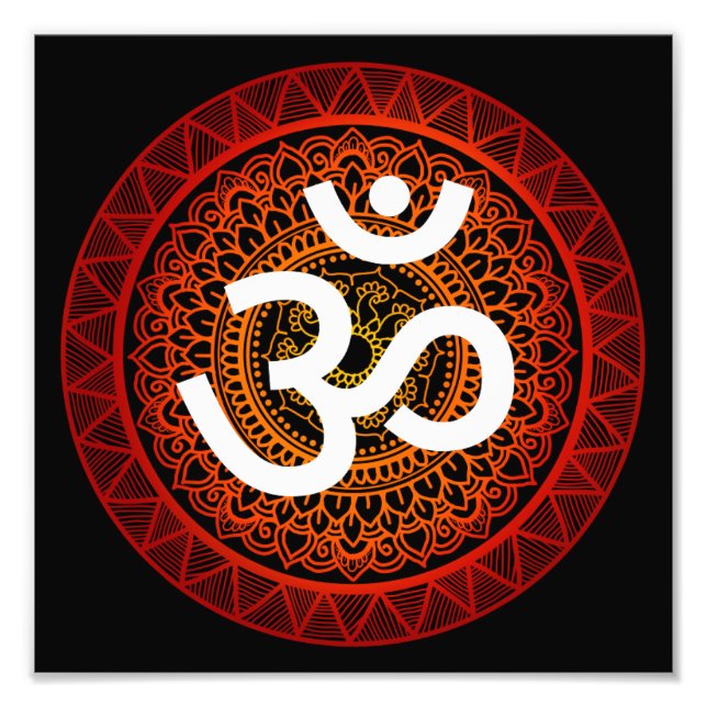 Om Mandala Red Root Chakra Fotodruck (Vorne)