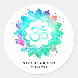 *~* OM Mandala Spirituelle Om Symbol Lotus Blume Runder Aufkleber