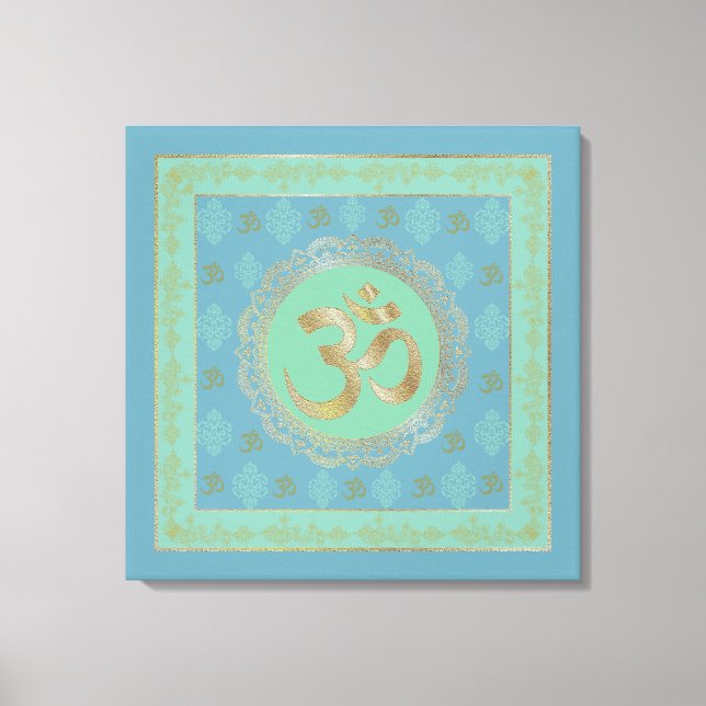 OM Mandala - Wrapped Canvas Leinwanddruck (Vorderseite)