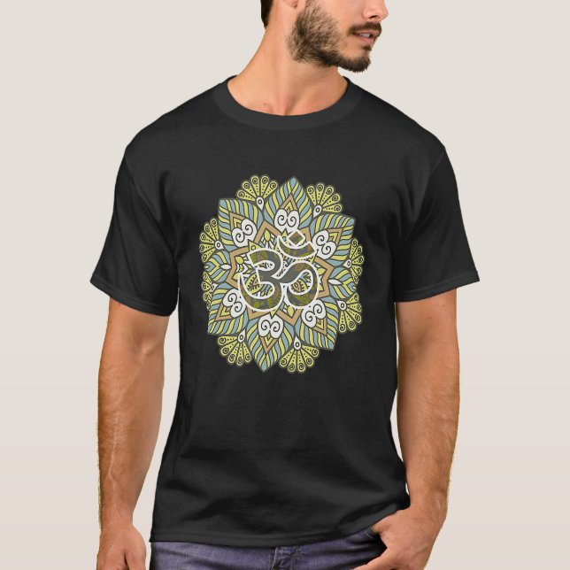 Om Mandalas  Spiritual Geometry Graphic T-Shirt (Vorderseite)