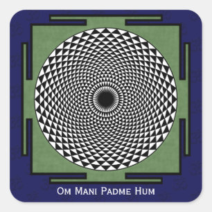 Om Mani Padme Hum chant Quadratischer Aufkleber