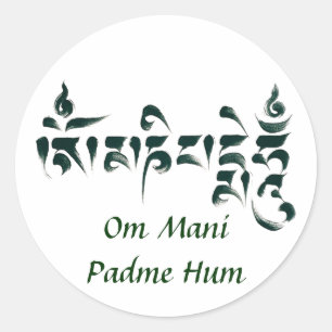 Om Mani Padme Hum III Runder Aufkleber