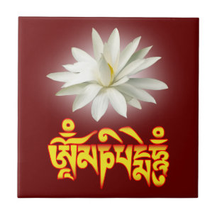 Om mani padme hum mantra fliese