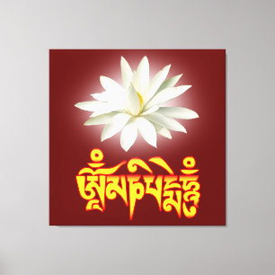 Om mani padme hum mantra leinwanddruck
