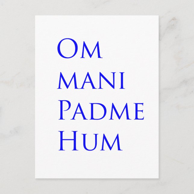 Om Mani Padme Hum Postkarte (Vorderseite)