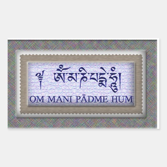 Om Mani Padme Hum Rechteckiger Aufkleber (Vorderseite)