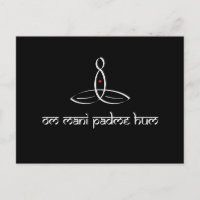 Om Mani Padme Hum - Weiß im Sanskrit-Stil