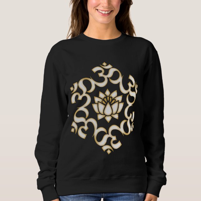 Om Mantra Mandala Lotus Blume Buddhismus Yoga Symb Sweatshirt (Vorderseite)