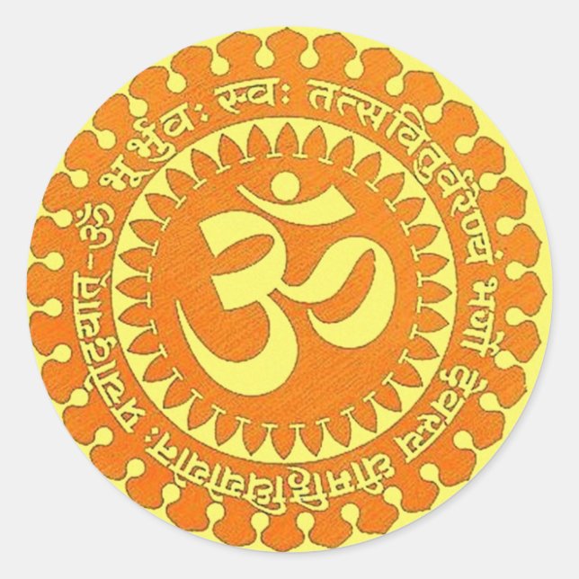 OM MANTRA RUNDER AUFKLEBER (Vorderseite)