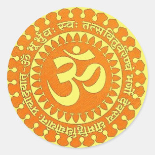 OM MANTRA RUNDER AUFKLEBER