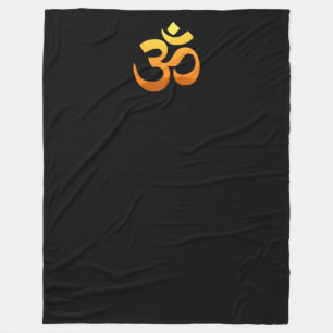 Om Mantra Symbol Gold Sun Meditation Yoga Fleecedecke