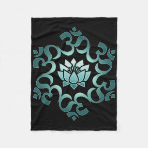 Om, Mantra, Symbol, Mandala, Lotusblume, Buddhismu Fleecedecke