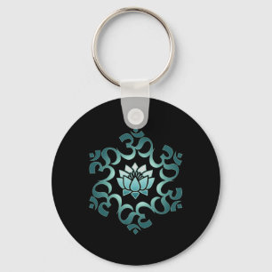 Om, Mantra, Symbol, Mandala, Lotusblume, Buddhismu Schlüsselanhänger