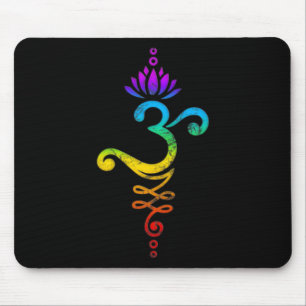 Om Mantra, Yoga, Symbol, Lotusblume, Regenbogen, C Mousepad