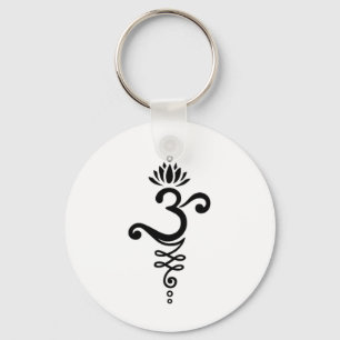 Om Mantra Yoga Symbol Lotusblume Unalome Ornament Schlüsselanhänger