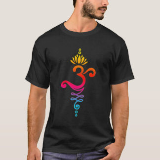 Om Mantra Yoga Symbol mit Lotus Blume und Unalom T-Shirt