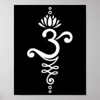 Om Mantra Yoga Symbol Mit Lotusblume Und Unalom