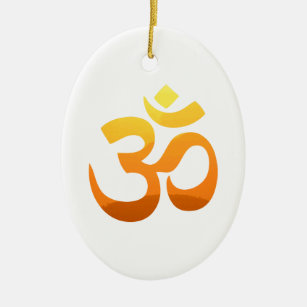 Om Mantra Zen Yoga Symbol Asana Gold Sun Relax Keramik Ornament