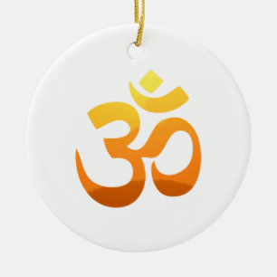 Om Mantra Zen Yoga Symbol Gold Sun Asana Relax Keramik Ornament
