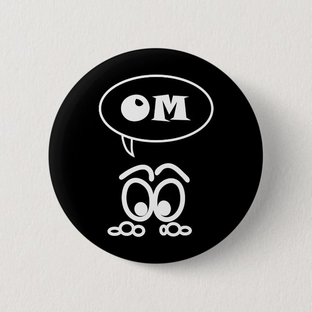 OM Meditation Funny Button (Vorderseite)
