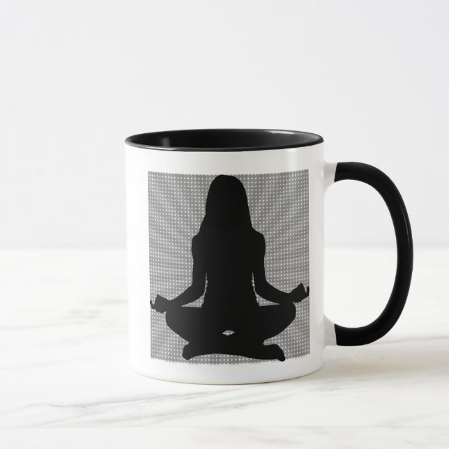 Om Meditation Yoga Frau Kaffee Tasse (Rechts)