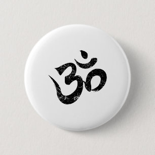 Om Meditations-Shirt Spirituell Indisches Yoga-Sym Button