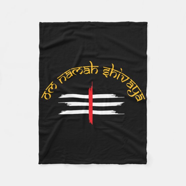 Om Namah Shivaya Tripundra Symbol Of Shiva  Fleecedecke (Vorderseite)