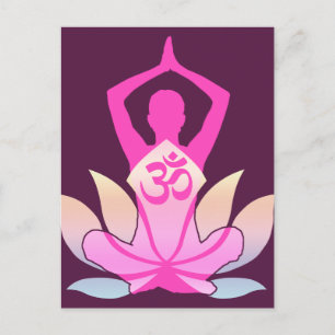 OM Namaste Spirituelle Lotus Blume Yoga auf Plum Postkarte