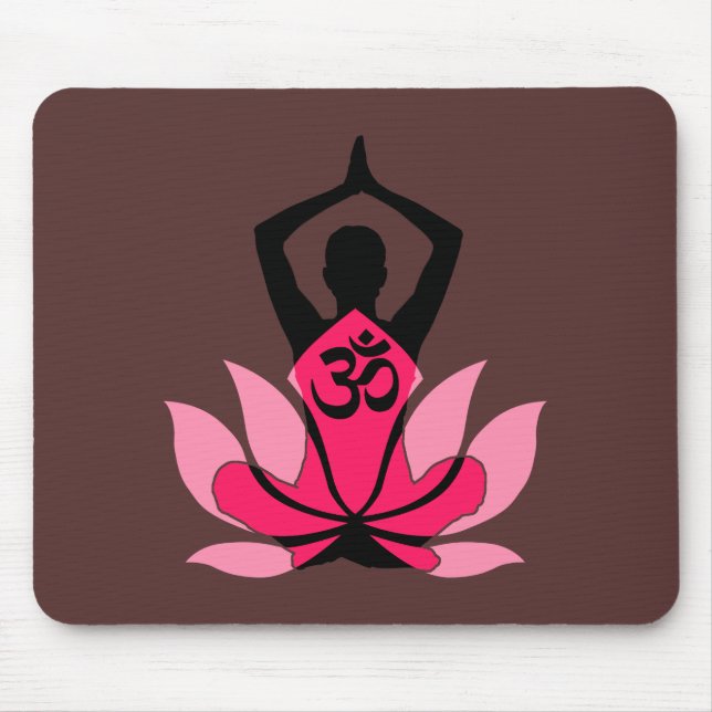 OM Namaste Spirituelle Lotus Blume Yoga in Umber Mousepad (Vorne)