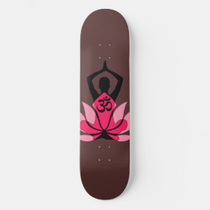 OM Namaste Spirituelle Lotus Blume Yoga in Umber Skateboard
