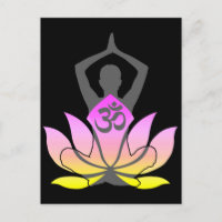 OM Namaste Spirituelle Lotus Blume Yoga Pose