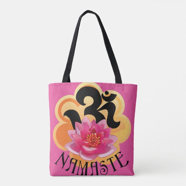 Om Namaste überall in gedruckter Tasche (Rückseite)