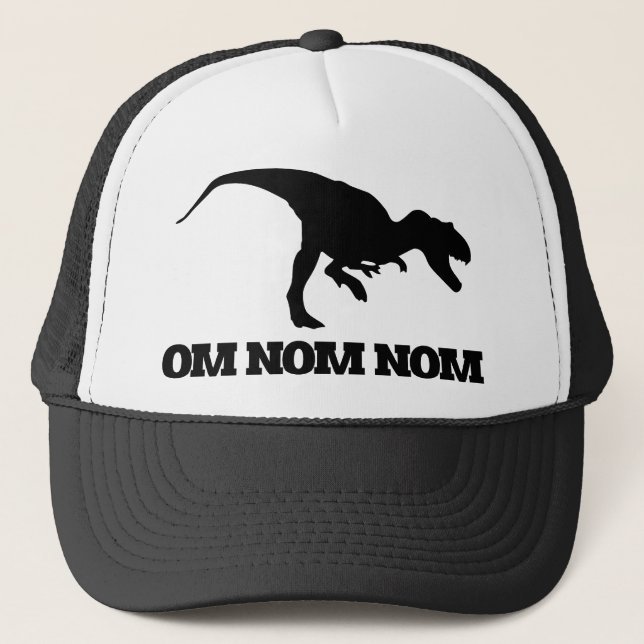 Om Nom Nom Dino Truckerkappe (Vorderseite)