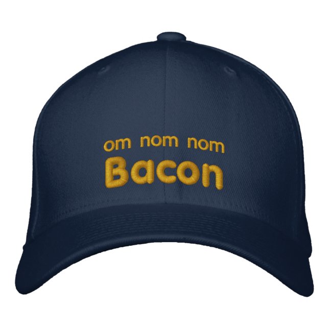 OM NOM NOM SPECK Liebe Bestickte Kappe (Vorderseite)
